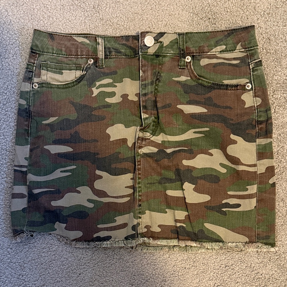 Forever 21 Camo Denim Mini Skirt